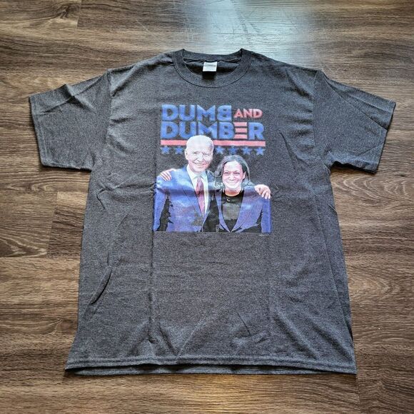 Joe Biden Kamala Harris Dumb and Dumber Tee Screen Print Tee Shirt Mens Large - Picture 1 of 5
